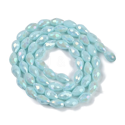 Opaque Solid Color Electroplate Glass Beads Strands EGLA-N013-P10mm-B11-1