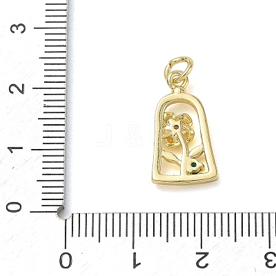 Brass with Rhinestone Pendants KK-CBAD872-01G-11-1