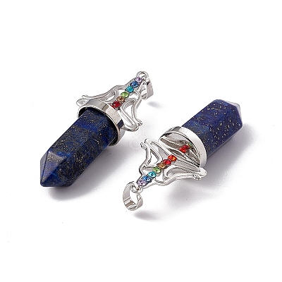 Natural Lapis Lazuli Dyed Big Pointed Pendants G-I342-01P-07-1