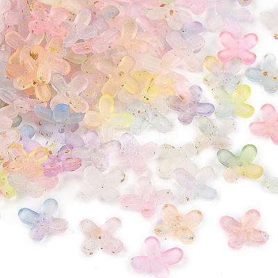 Metal Enlaced Acrylic Bead Caps X-OACR-G044-01A-1