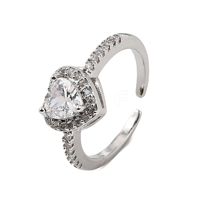 Adjustable Brass Micro Pave Cubic Zirconia Cuff Open Rings CU-CBABA66-04P-1