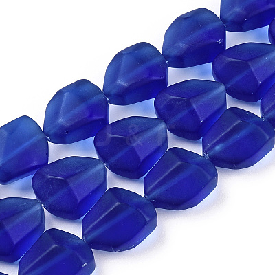 Transparent Frosted Glass Beads Strands FGLA-S001-02E-1