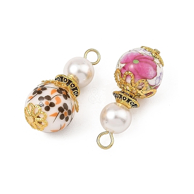 Printed Handmade Porcelain Pendants PALLOY-JF05931-1