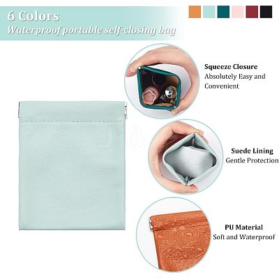 6Pcs 6 Colors PU Leather Earphone Pouches ABAG-NB0001-73A-1