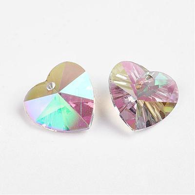 Faceted K9 Glass Charms EGLA-P026-H-1