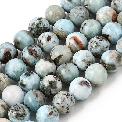 Natural Larimar Beads Strands GG-CBA19D6-A01-10mm-1