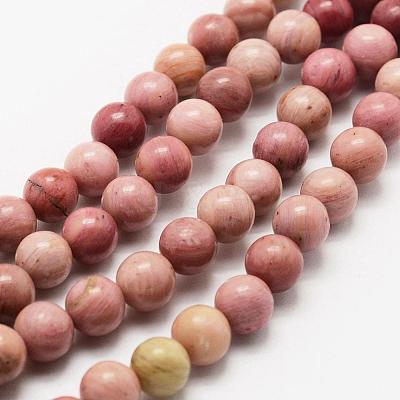 Natural Rhodonite Beads Strands G-J358-03-8mm-1
