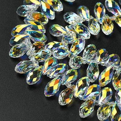 Transparent Electroplate Glass Beads Strands GLAA-K064-07A-AB01-1
