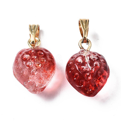 Two Tone Transparent Spray Painted Glass Pendants GLAA-N035-014-G04-1