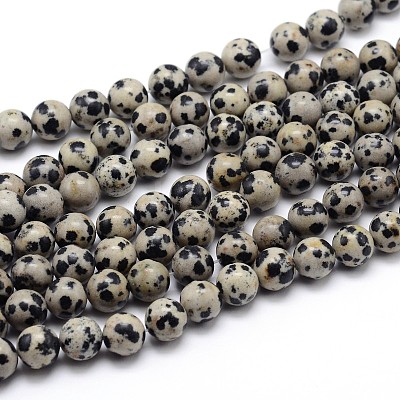 Natural Dalmatian Jasper Round Bead Strands X-G-J303-19-10mm-1