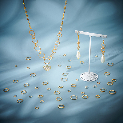 100Pcs 5 Styles Brass Open Jump Rings for Chainmaille Weaves KK-PH0006-21-1