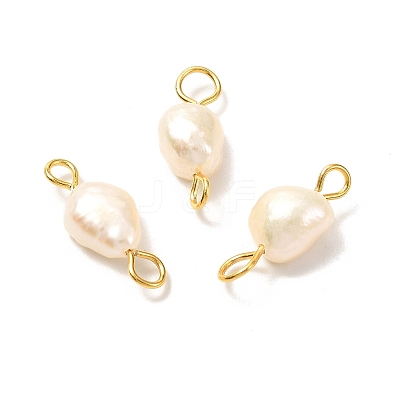 Natural Cultured Freshwater Pearl Beads Links Connectors X1-PALLOY-JF00943-02-1
