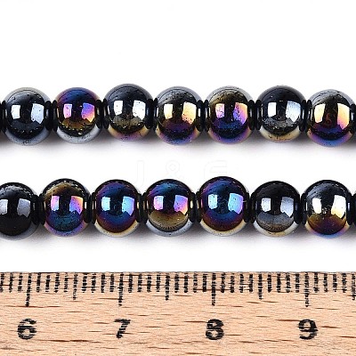 Electroplate Opaque Glass Beads Strands GLAA-T032-P6mm-AB01-1