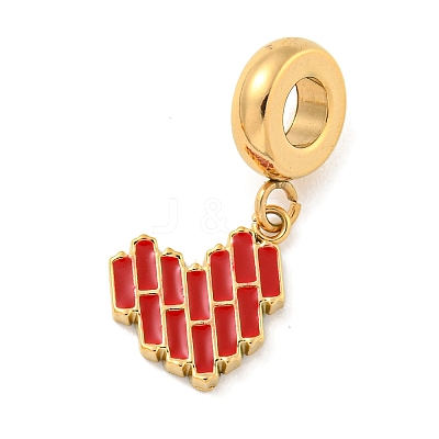 304 Stainless Steel Enamel European Dangle Charms STAS-U005-24B-G-1