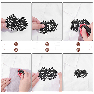 23Pcs Playing Card Theme Cloth Embroidery Applqiues PATC-WR0001-33-1