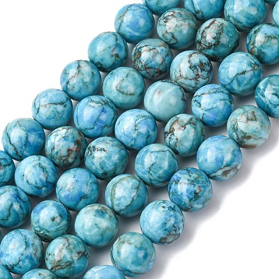 Natural Marble Beads Strands G-K211-10mm-E-1