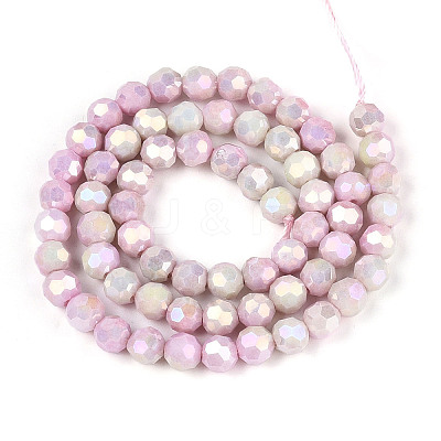 Anti-Tarnish Electroplate Glass Beads Strands LS-EGLA-T021-6mm-15-06-1