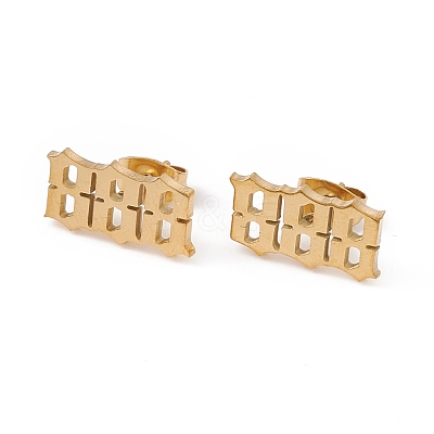 Number Earrings EJEW-F286-01B-G-1
