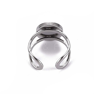 Tarnish Resistant 201 Stainless Steel Cuff Ring Findings STAS-S080-040A-P-1