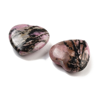 Heart Natural Rhodonite Palm Stones G-C134-06A-19-1