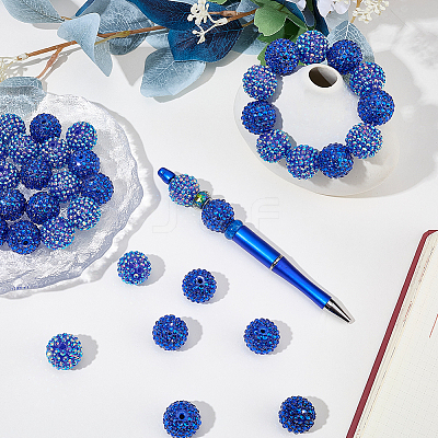 40Pcs 2 Styles Transparent Resin Rhinestone Graduated Beads RESI-BM0001-13-1