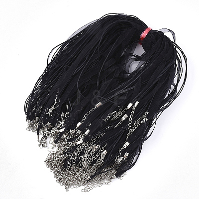 Waxed Cord and Organza Ribbon Necklace Making X-NCOR-T002-332-1