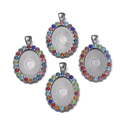 Alloy Pendant Cabochon Settings ALRI-TAC0001-09A-B-1