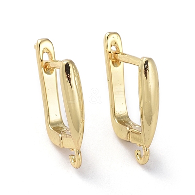 Brass Hoop Earring Findings with Latch Back Closure ZIRC-G158-20G-1