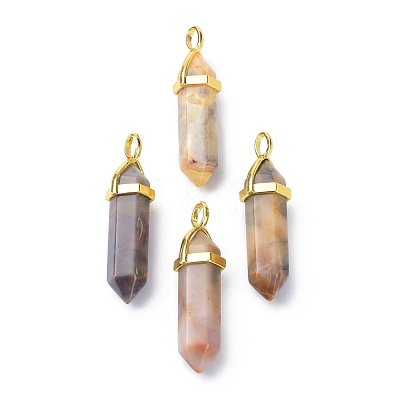 Natural Crazy Agate Pointed Pendants G-G025-01G-20-1