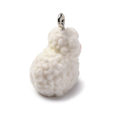 Flocky Anima Resin Pendants with Platinum Iron Loop FIND-S001-13D-1