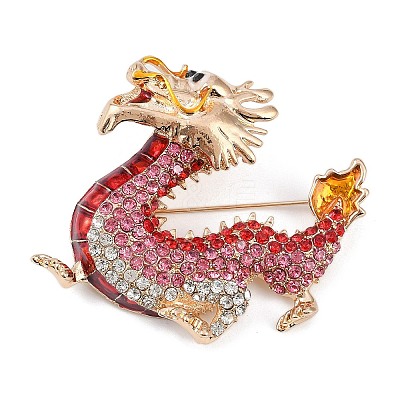 Dragon Alloy Rhinestones Brooches JEWB-S022-09C-1
