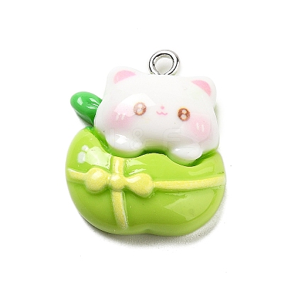 Cat Shape Resin Pendants RESI-R450-05B-1