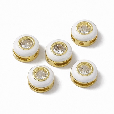 Rack Plating Brass Cubic Zirconia Beads KK-C007-15G-02-1