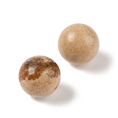 Natural Picture Jasper No Hole Sphere Beads G-K353-04A-15-1
