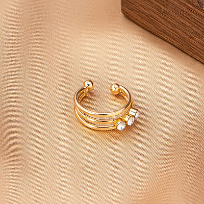 Alloy Crystal Rhinestone 3 Lines Fake Lip Rings FS-WGE11C8-01-1