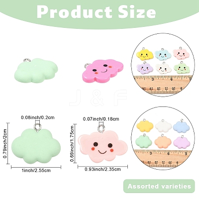 30Pcs Opaque Resin Pendants RESI-YW0005-31-1