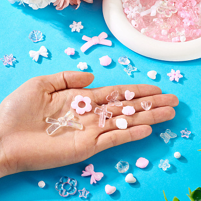 100G Transparent & Opaque Acrylic Beads TACR-TA0001-57E-1
