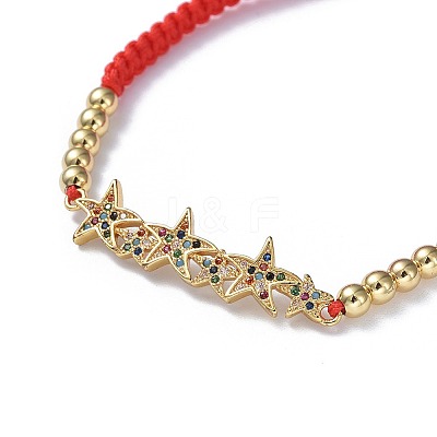 Adjustable Nylon Thread Braided Beads Bracelets BJEW-JB04431-1