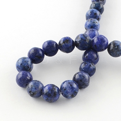 Dyed Natural Sesame Jasper Round Beads Strands G-R342-8mm-12-1