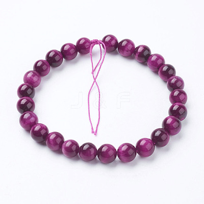 Natural Rose Tiger Eye Beads Strands G-G099-8mm-12-1