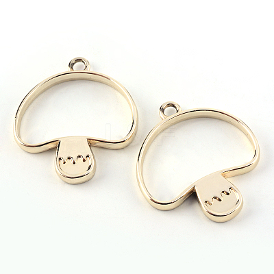 Rack Plating Alloy Open Back Bezel Pendants PALLOY-S047-35E-FF-1