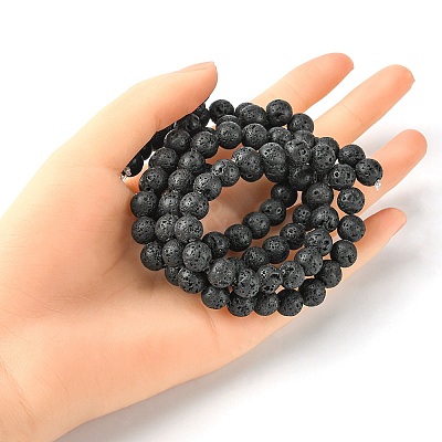 Natural Lava Rock Beads Strands G-YW0002-07-1