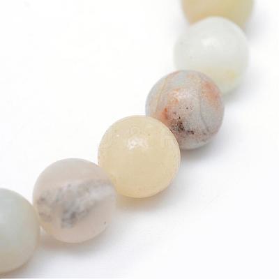 Round Natural Flower Amazonite Bead Strands G-R345-4mm-17-1