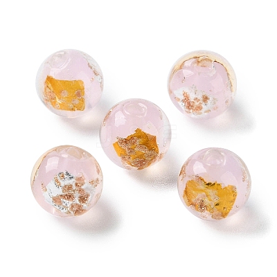 Handmade Gold & Silver Foil Lampwork Beads GLAA-G107-07B-12-1