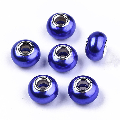 Imitation Pearl Style Resin European Beads RPDL-T003-001C-1
