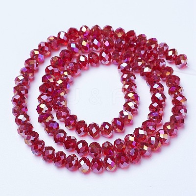 Electroplate Glass Beads Strands X-EGLA-A034-T8mm-B07-1