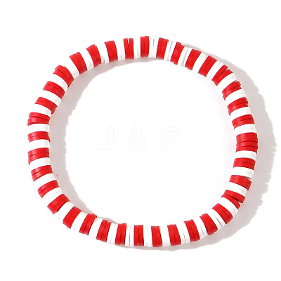 Christmas Polymer Clay Heishi Beaded Stretch Bracelets YV4785-1-1