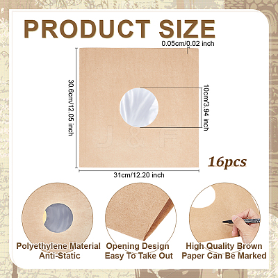 Kraft Paper Vinyl Record Packing Bags AJEW-WH0596-663B-1
