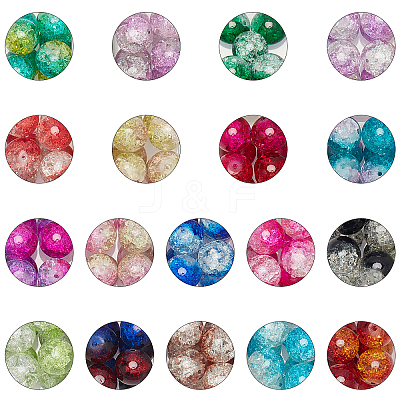 DIY Baking Paint Crackle Glass Beads Stretch Bracelet Making Kits DIY-PH0004-54E-1