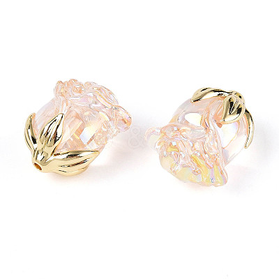 UV Plating Transparent Acrylic Beads MACR-C029-06B-02-1